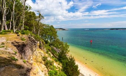 The tranquil lagoon of Brownsea Island in Poole Harbour, Dorset