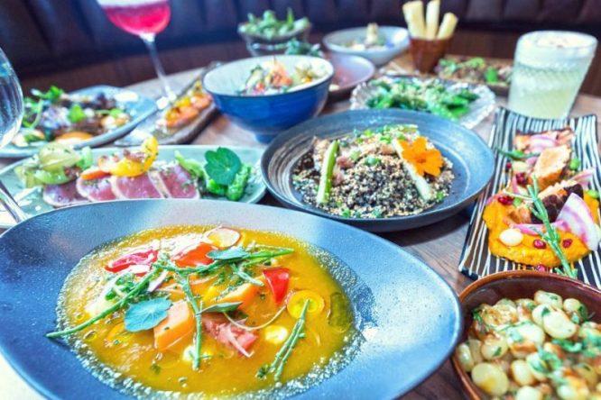 A delicious selection of gluten-free food at Mommi, one of the best gluten-free restaurants in London