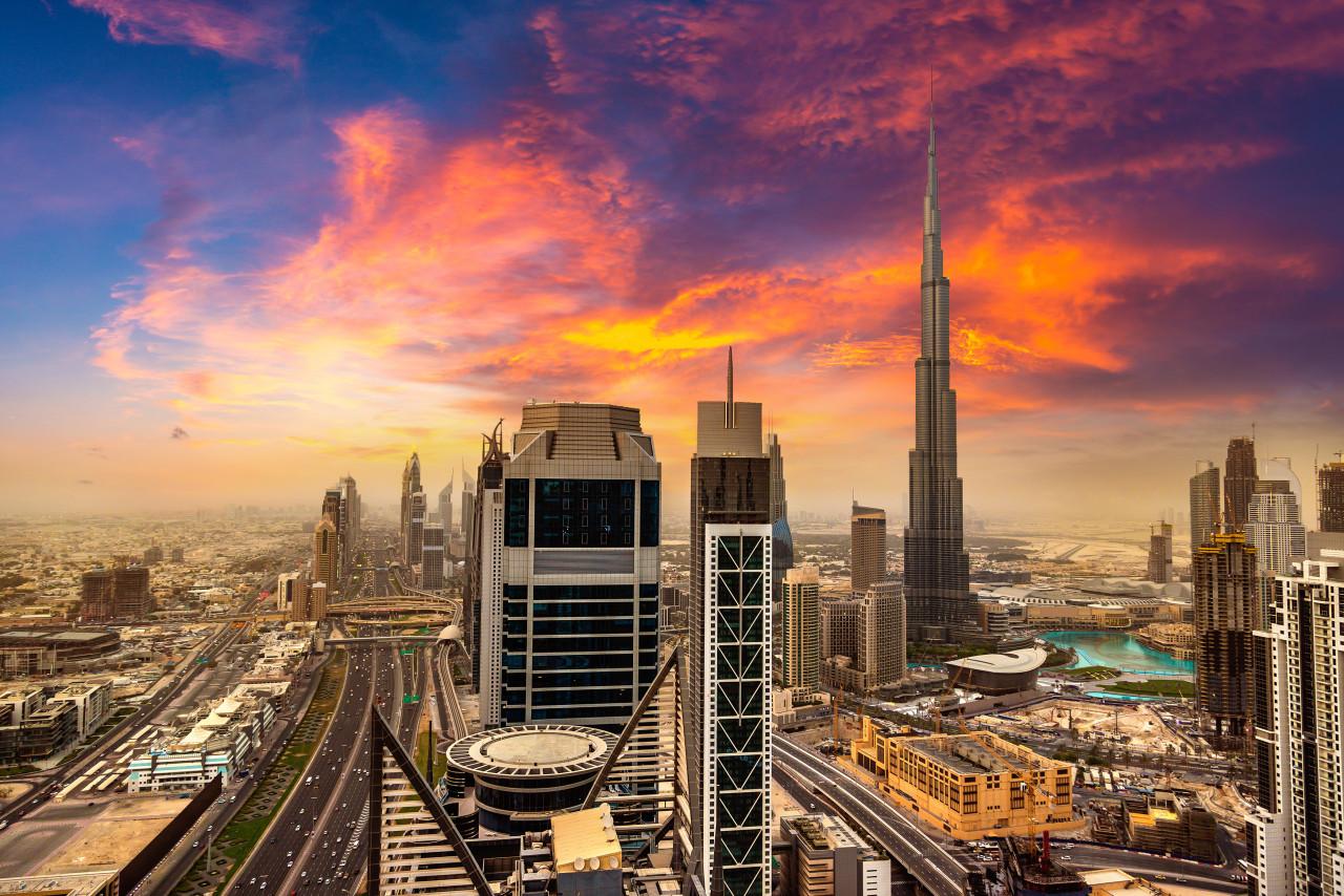 aerial view downtown dubai