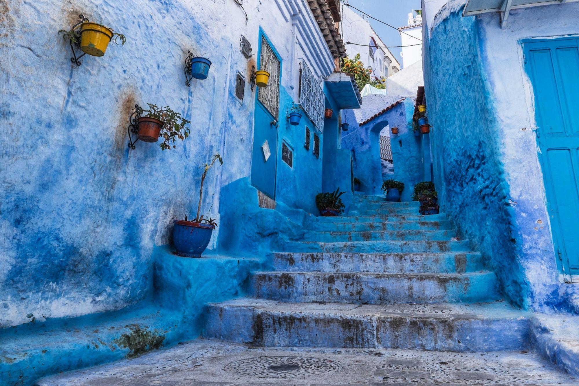 Le famose pareti blu di Chefchaouen ©Gareth Bell/500px