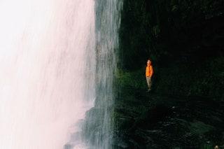 Water tumbles from 90 feet at Henrhyd Falls in the Brecon Beacons National Park. The footpath to the waterfall is wet...